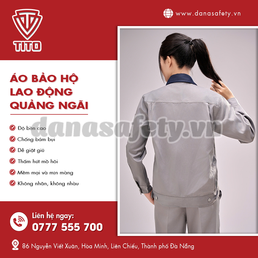 Áo bảo hộ lao động form rộng, thoải mái.