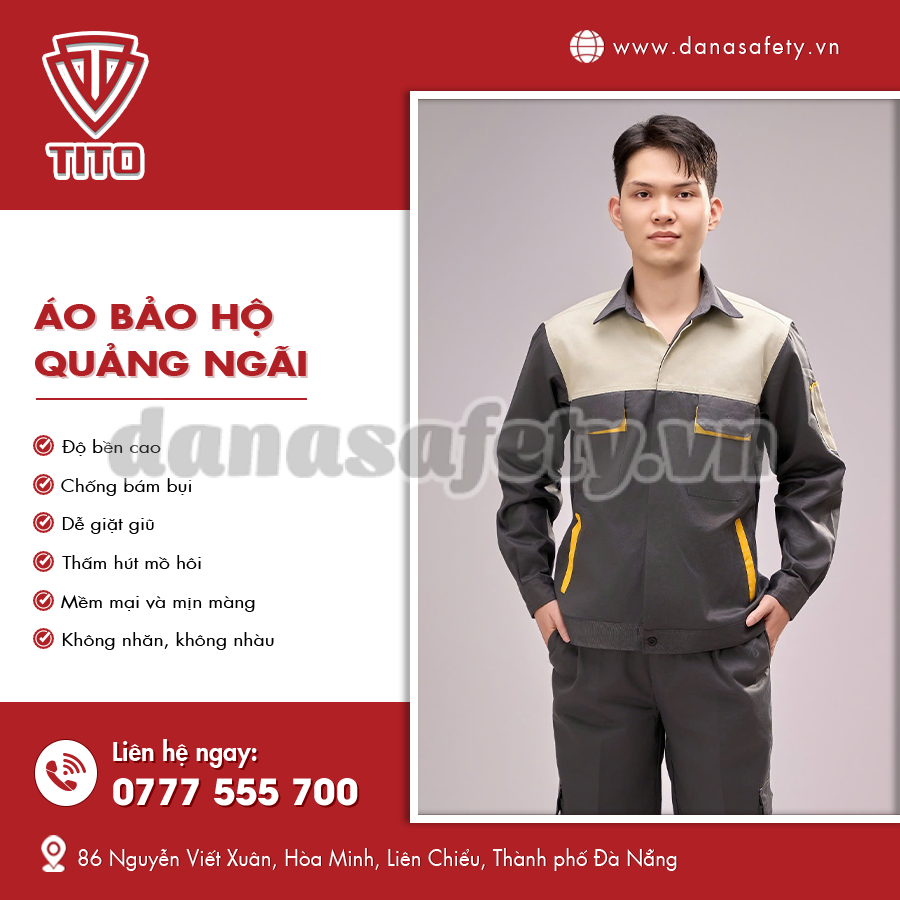 Áo bảo hộ may chắc chắn, bền bỉ.
