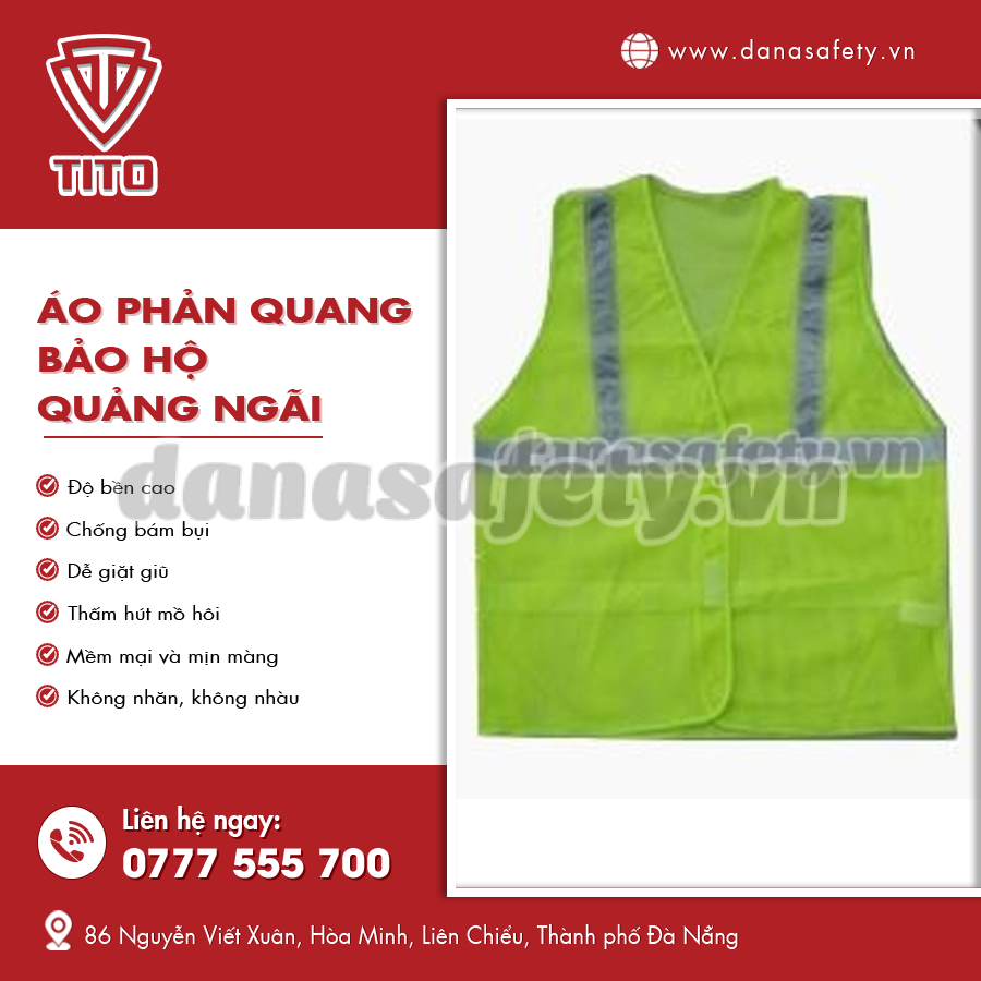 Áo phản quang bảo hộ dùng cho công nhân làm đêm.