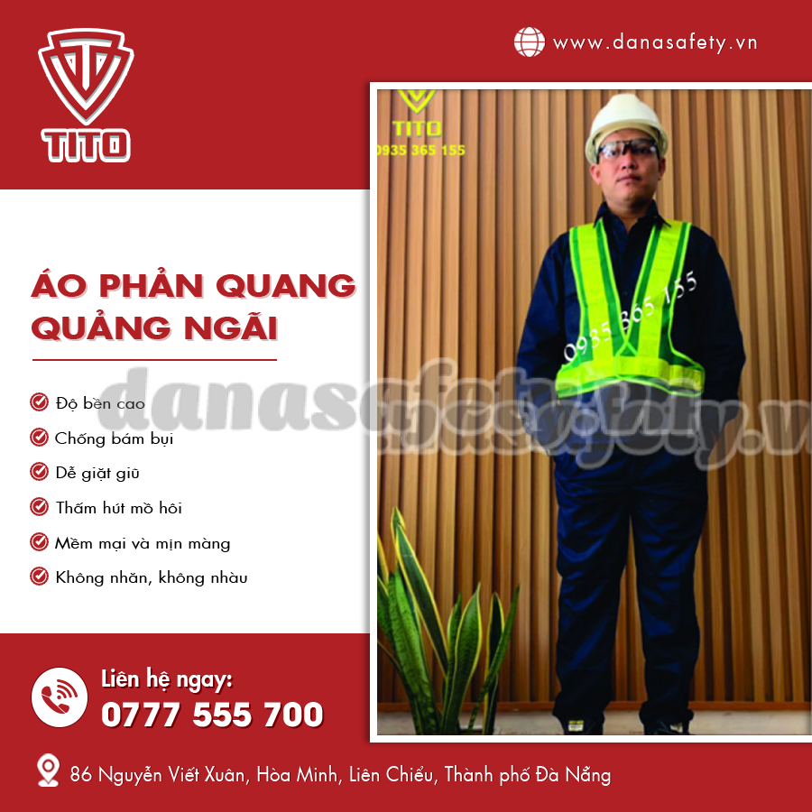 Áo phản quang không tay, dễ mặc ngoài.
