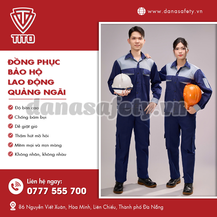 Đồng phục bảo hộ lao động thiết kế gọn gàng.