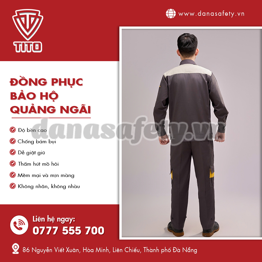 Đồng phục bảo hộ thiết kế chắc chắn, dễ vận động.