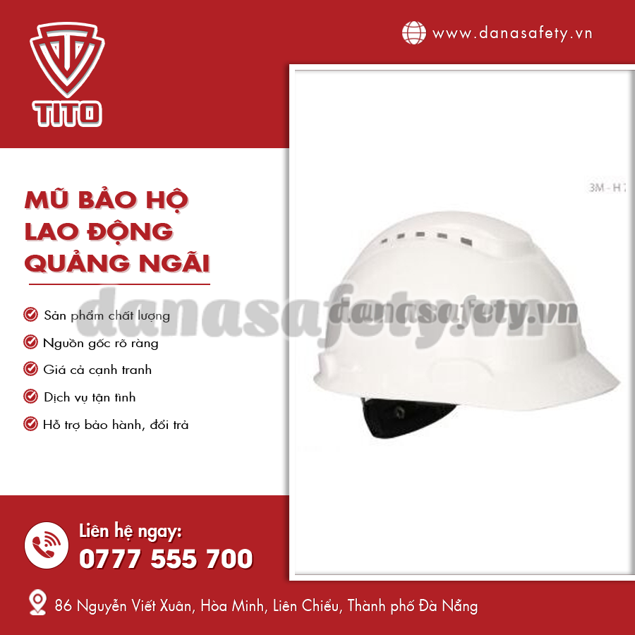 Mũ bảo hộ lao động thiết kế ôm đầu, thoáng khí.