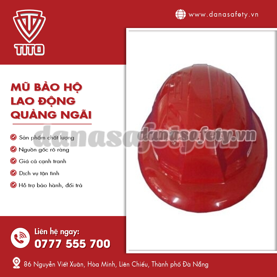 Mũ bảo hộ lao động có lớp lót chống va đập.