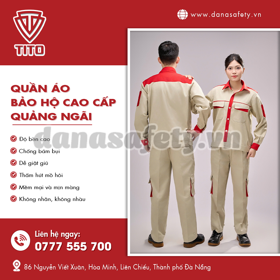 Quần áo bảo hộ cao cấp thiết kế ôm gọn, tinh tế.