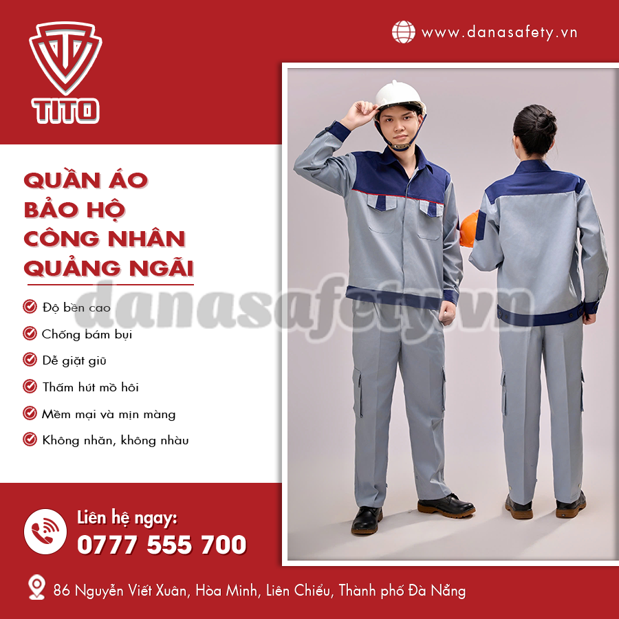 Quần áo bảo hộ công nhân thiết kế đơn giản, tiện dụng.