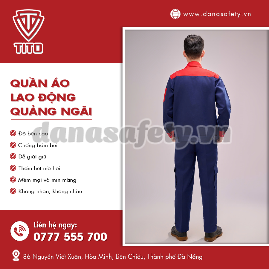 Quần áo lao động có nhiều túi tiện dụng.